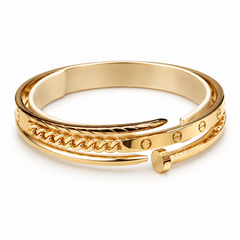 Triple Layer Gold Bangle
