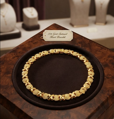 Textured Gold Heart Bracelet