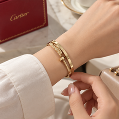 Triple Layer Gold Bangle