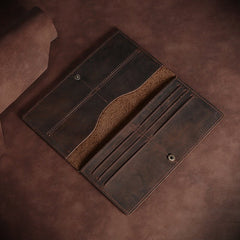 Horse Long Wallet Genuine Leather Hand-held Men's Card Holder