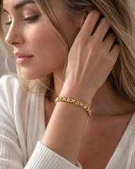 Textured Gold Heart Bracelet