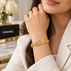 Chanel Crystal Logo Bangle