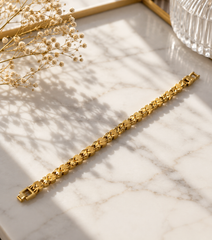 Textured Gold Link Bracelet