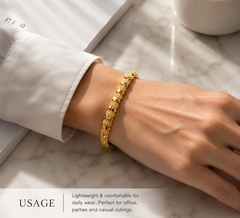 Textured Gold Link Bracelet